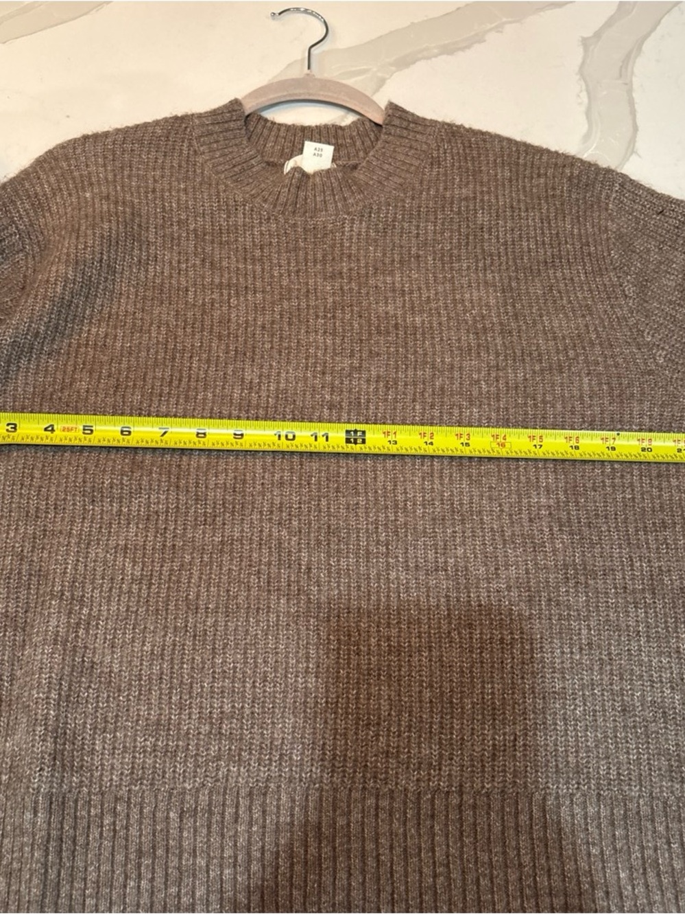 H&M Ribbed Knit Wool Blend Sweater in Warm Taupe M - Picture 5 of 7